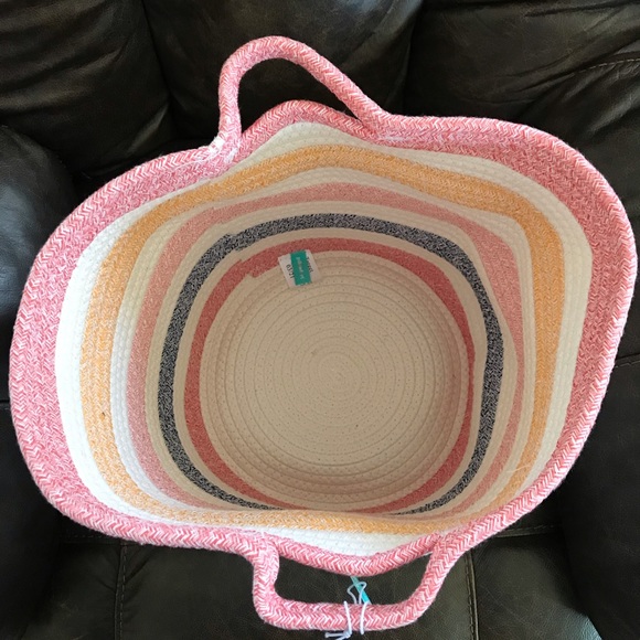 Pillowfort Multi Stripe Coiled Rope Storage Basket - Picture 3 of 11